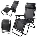 Chaise longue de jardin/plage & petite table pliante Noir