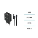 Chargeur double USB 2,4 A avec câble Type-C