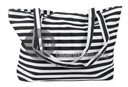 Sac de plage marin rayé noir/blanc en fibre plastique 
