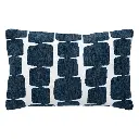 Housse coussin chen jeni 30x50cm, bleu egéen